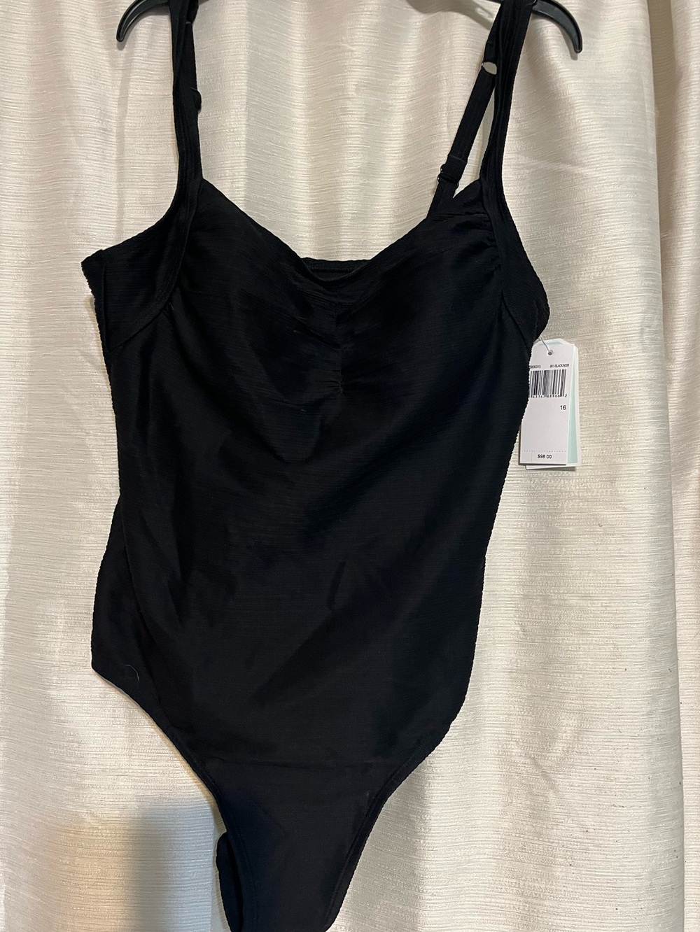 NWT Size 16 Black Textured One Piece Swimsuit by Christina Blue!